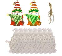 Gnome in legno incompiuto - 10 pezzi ritagli in legno con linee | ornamenti natalizi da dipingere per la decorazione di alberi, artigianato fai da te e decorazione di festival di vacanza