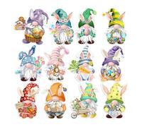 Gnome Magnets, 12X Bunny Fridged Set, Happy Easter Decor, Cute Seasonal Stickers, Reusable Magnetic Design, Garage Door Decoration Fridge Metal Doors Holiday Spring Home