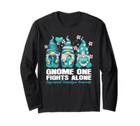 GNOME One Fight Alone Trigemino Nevralgia Consapevolezza Gnomo Maglia a Manica