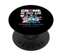 Gnome per la consapevolezza del cancro alla tiroide Nessuno combatte da solo PopSockets PopGrip Adesivo