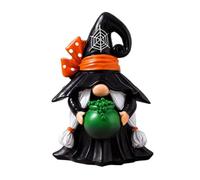 Gnome Statues Resin Gothic Halloween Decor with Witch Hat Fade-Resistant