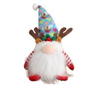 Gnome svedese brillante - di Natale morbido peluche figura illuminata | formato senza volto vecchio con luci, giocattolo di decorazione di festa per l'ornamento di festa