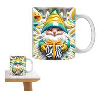 Gnome, tazza da caffè Gnome, tazza 3D, tazza da giardino in ceramica 3D, gnomi colorati con scatole, 350 ml, per mamma, migliore amico, collega innamorato