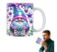 Gnome, tazze da caffè a tema Gnome, gnomi, colorate con scatole Tazza Gnome 3D in ceramica, da giardino di grande capacità per un compleanno fresco, Natale per gli amanti