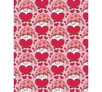 Gnome Valentines Day Notebook - Journal - 110 Lined Pages - Gnome Lover Gift: Composition Style, Soft Cover, 7.5 x 9.25 inches