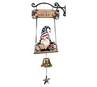 Gnome Welcome Door Bell - Metal Garden Windchime Ornament | Rustic Bee Sunf