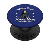 Gnome Worlds Best Police Mom For Proud African American Mom PopSockets PopGrip Adesivo