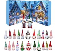 Gnomes Advent Calendars 2025, New Christmas Advent 24 Days Calendars with 24 Gnomes, Collectible Christmas Figures Gnome Home Decorations, Surprise Countdown Calendar Gift (A)