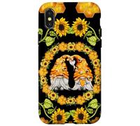 Gnomes Show Heart And Love For Honey Bees Floral Sunflower Custodia per iPhone X/XS