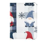 Gnomi colorati Buffalo Plaid Fiocchi di Neve Natale In Pelle Passaporto Titolare Della Carta Della Copertura Combo Vaccino Del Supporto Della Carta Della Copertura Combo Documento Organizzatore, Gnomi