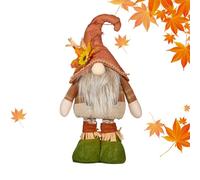 Gnomi con gambe allungabili | Decorazioni per gnomo felice autunno, gnomo in piedi retrattile con gambe a molla, giocattolo di peluche per gnomo con gamba telescopica per il Ringraziamento festivo