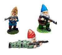 Gnomi da giardino, gnomi dell'esercito statue da giardino all'aperto, desktop per esterni esterni decorazioni per le vacanze di Halloween natalizie per il ringraziamento del ringraziamento (rosso+gia