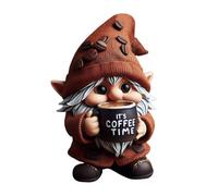 Gnomi del caffè | Statue decorative a tema caffè per gli amanti del caffè | Accenti rustici da cucina | Gnomi in resina per sala da pranzo | Figurine da banco cucine artigianali | Decorazioni nane a