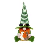Gnomi del giorno di San Patrizio Gnomo di peluche Decorazione del giorno di San Patrizio Leprechaun verde Trifoglio nano senza volto Decorazione vassoio a gradini | Figure da collezione di elfo