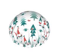 Gnomi Divertenti Nella Foresta Di Natale Cuffia Da a Impermeabile Riutilizzabile Da Bagno Elastica Per Donna, Cappucci Per Ragazze Spa Uso Domestico, Hotel E Parrucchiere