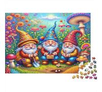 Gnomi Fiabeschi Puzzle 1000 Pezzi Carta per Adulti Funghi Magici Gioco di Puzzle 1000 Pezzi Relax Famiglia Regalo Casa 52x38cm/1000pcs