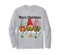 Gnomi, Gnomo Natalizio con Scritta Merry Christmas Maglia a Manica