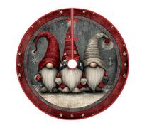 Gnomi, gonna per albero di Natale, stelle, fiocchi di neve, decorazioni natalizie rosse sotto l'albero per le vacanze, per casa, chiesa, interni ed esterni, festival, decorazione per feste, 152 cm