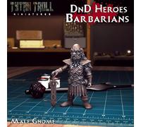 Gnomi Guerriero Miniatura Gnom Barbaro Figura Per TTRPG Come D&D 5E
