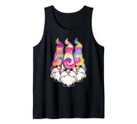 Gnomi Hippie Tie Dye Garden GNOME Trio Boho Cute Vibe Canotta