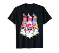 Gnomi Hippie Tie Dye Garden GNOME Trio Boho Cute Vibe Maglietta