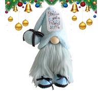 Gnomi invernali - Peluche scandinavo Tomte, statuetta svedese da collezione Nisse con design rustico senza volto, peluche Rudolph su scaffale natalizio | di peluchee per Natale, regali per la de