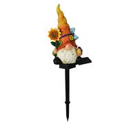 Gnomi, luci a forma di gnomo, per decorazione esterna, giardino, casa, paletti decorativi, illuminazione a LED alimentata per vialetto, patio, cortile, luce a stella (arancione, taglia unica)