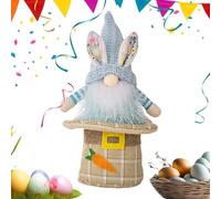 Gnomi peluche arredamento pasquale, gnomi primaverili - Gnomi peluche ripieni di cappello a cilindro con orecchie da coniglietto,Giocattolo rustico Rudolph Plushie, bambola fortunata senza volto fatta