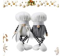 Gnomi Plush - Uomo Chef Svedese Tomte Senza Volto, 2 Pezzi Ciondoli Gnomi, Decorazioni In Peluche | per Lo Scaffale Scrivania Ufficio