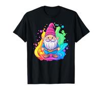 Gnomo arcobaleno con schizzi colorati Maglietta