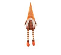 Gnomo autunno gambemolli 75 cm cappello a punta arancione