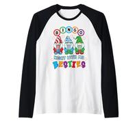 Gnomo Bingo Night with My Bestie Gambling Gambler regalo Maglia con Maniche Raglan