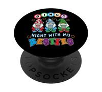 Gnomo Bingo Night with My Bestie Gambling Gambler regalo PopSockets PopGrip Adesivo