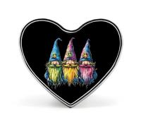 Gnomo con cappello a forma di simbolo della pace, spilla a forma di cuore, accessorio per abbigliamento e gioielli per uomo e donna