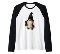 Gnomo con Lanterna Halloween Maglia con Maniche Raglan