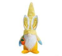 Gnomo decorativo a forma di coniglietto pasquale per esterni, con un vecchio uomo senza volto, per giardino e portico (giallo)