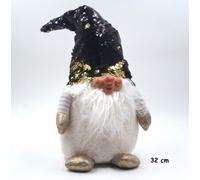 Gnomo decorazione natalizia con cappello oro 50 cm