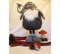 GNOMO DI BABBO NATALE ESTENSIBILE IN PANNO decorazione natalizia addobbi CM 75