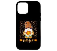 Gnomo di Halloween che tiene autunno foglia d'acero autunno Ciao autunno Custodia per iPhone 12 mini