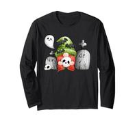 Gnomo di Halloween del cimitero Carino spettrale RIP lapide Grafica Maglia a Manica