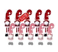 Gnomo di Natale Estensibile 80 cm con Cappello Rosso e Fiocchi di Neve - Soprammobile Natalizio in Tessuto Tartan con Struttura Regolabile
