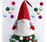 Gnomo di Natale Grande Topper a Punta per Albero di Natale 65cm Decori Natalizi