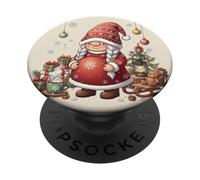 Gnomo di Natale incinta che aspetta la festa della mamma PopSockets PopGrip Adesivo