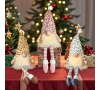Gnomo di Natale luminoso, 3 pezzi a LED, decorazione natalizia per tavolo, piccoli gnomi illuminati, decorazione natalizia per ufficio, decorazione natalizia per interni, figure gnomo