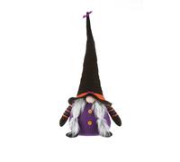 Gnomo donna Halloween fermaporta 75 cm viola