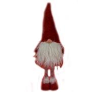 Gnomo elfo babbo natale rosso con viso e barba bianca luminoso per decorazioni n