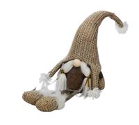 Gnomo Folletto Babbo Natale Altezza 40 cm beje e bianco Natalizio