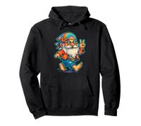 Gnomo hippie segno della pace tie-dye stile Felpa con Cappuccio