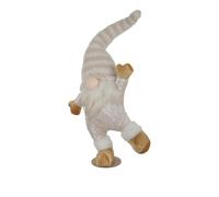 Gnomo Natale in piedi 65 cm cappello grigio a righe multicolore