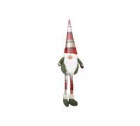 Gnomo natalizio 75 cm gambe molli con cappello tartan multicolore